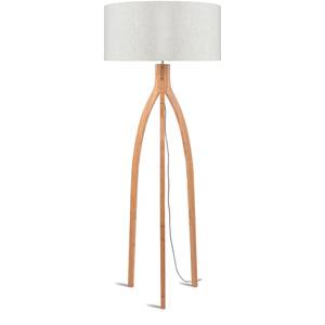 Tripod Stehlampe ANNAPURNA Marron - Gris - Bois manufacturé - Matière plastique - Textile - 30 x 160 x 30 cm