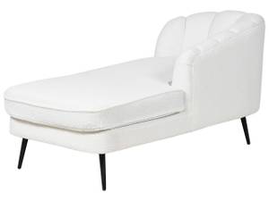 Chaise longue ALLIER Noir - Blanc crème - Blanc - Accoudoir monté à droite (vu de face) - Angle à gauche (vu de face)