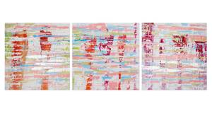 Bild handgemalt Welt in Rosa Massivholz - Textil - 150 x 50 x 4 cm