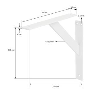 Regalhalter 2er Set aus Aluminium Weiß - 24 x 24 cm