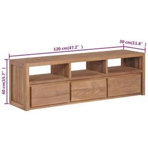 Meuble tv 246950 Marron - Bois massif - Bois/Imitation - 120 x 40 x 30 cm