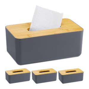 4 x Taschentuchbox mit Bambusdeckel 4er Set