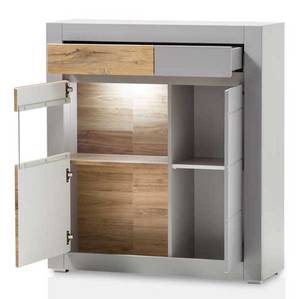 Vitrine CASABLANCA Grau - Holzwerkstoff - 100 x 113 x 35 cm