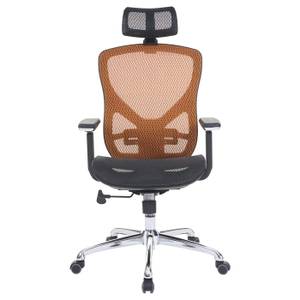 Chaise de bureau A61 Noir - Orange - Textile - 63 x 126 x 60 cm