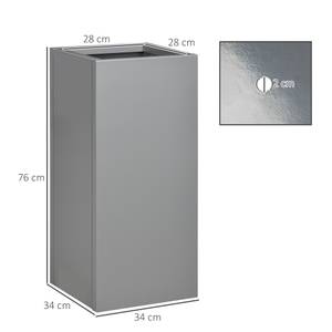 Blumentopf 845-785V00CG Grau - Metall - 34 x 76 x 34 cm