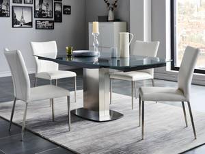 Ensemble table et chaise TALICIA Gris - Verre - 105 x 75 x 190 cm