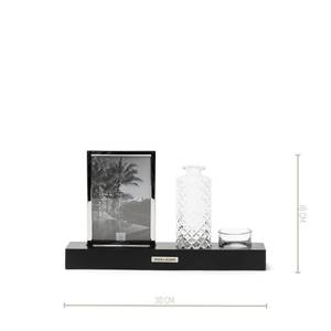 Port Louis Multiple Fotorahmen Schwarz - Glas - Metall - Massivholz - 6 x 18 x 30 cm