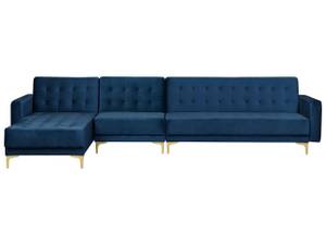 Modulsofa ABERDEEN Blau - Gold - Marineblau - Breite: 347 cm