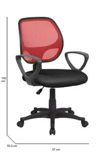 Chaise de bureau Geraldton Noir et Rouge Rouge