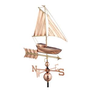 Wetterfahne Schiff Schwarz - Gold - Metall - 60 x 144 x 46 cm