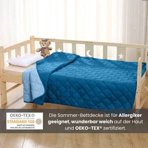 Bettdecke Sommer Steppbett ✓OEKO-TEX Blau - 155 x 220 cm