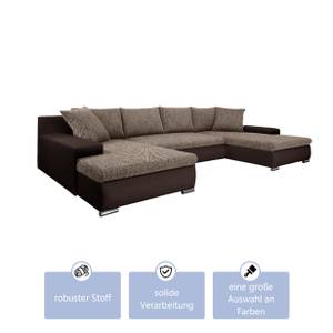 Ecksofa Boca U Form Dunkelbraun - Breite: 150 cm