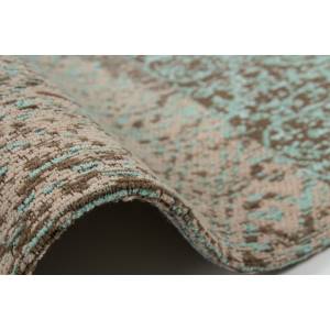 Tapis de salon coton vintage MELODY Turquoise - 160 x 230 cm