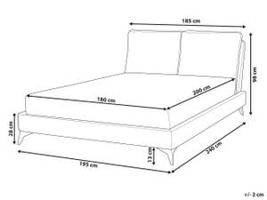 Doppelbett MELLE Schwarz - Grau - Breite: 196 cm