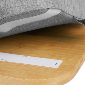 Graues Laptopkissen mit Bambusablage Braun - Grau - Bambus - Kunststoff - Textil - 51 x 8 x 36 cm