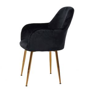 Chaise capitonnée F18 (lot de 2) Noir - Doré