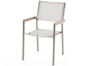 Set de salle à manger GROSSETO Chêne clair - Argenté - Blanc - 180 x 87 x 90 cm - Lot de 6 - Métal - Huilé - Non revêtu - Nombre de pièces dans le lot : 7