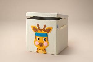 Lifeney Aufbewahrungsbox Deckel Giraffe Kunststoff - 33 x 38 x 3 cm