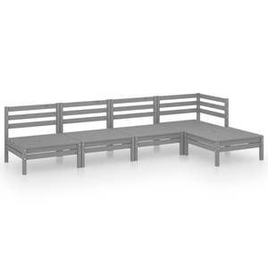 Garten-Lounge-Set Grau - Massivholz - Holzart/Dekor - 64 x 29 x 64 cm