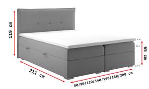 Boxspringbett CAER Breite: 200 cm - H4