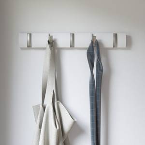Porte manteaux Flip hook Peuplier massif / Métal - Blanc - 3 x 6 x 50 cm