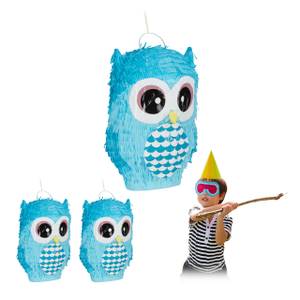 3 x Pinata Eule blau 3er Set