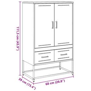 Highboard DE5043 Grün - Metall - 39 x 112 x 68 cm