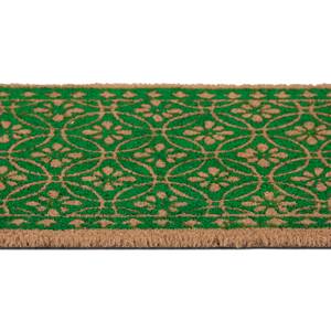 Tapis en coco avec motif floral Marron - Vert - Fibres naturelles - Matière plastique - 60 x 2 x 40 cm