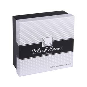 Coffret de 4 gobelets à thé Snow black m Noir - Porcelaine - 7 x 8 x 7 cm