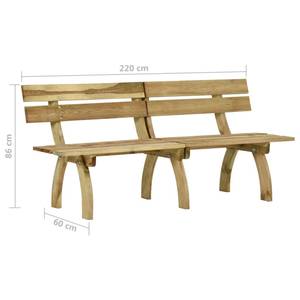 Banc de jardin 3013142 Marron - Bois manufacturé - Bois/Imitation - 220 x 86 x 60 cm