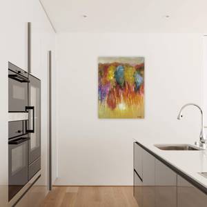 Acrylbild handgemalt Deine Wärme Massivholz - Textil - 75 x 100 x 4 cm