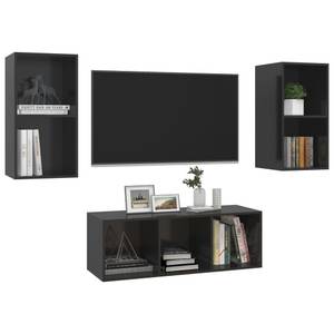 TV-Schrank 3er Set D278 Hochglanz Schwarz