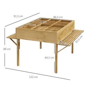 Hochbeet 84H-045V00ND Braun - Massivholz - 92 x 89 x 122 cm