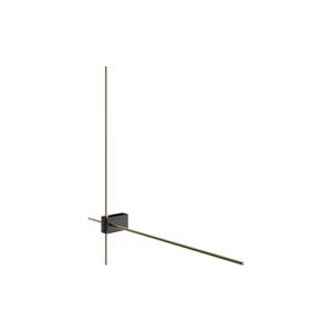 Wandleuchte Pars 1 Schwarz - Gold - Metall - 65 x 3 x 63 cm