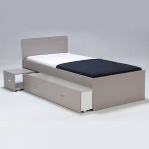Bett ZENIA mit Nachttisch Schublade Grau