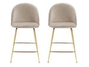 Tabouret de bar MELBOURNE Lot de 2 Beige