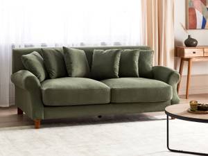 2-Sitzer Sofa EIKE Dunkelgrün - Grün - Eiche Dunkel - Textil