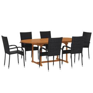 Garten-Lounge-Set (7-teilig) 3009105 Schwarz