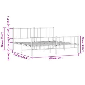 Bettgestell 3028911-4 Schwarz - 198 x 207 cm