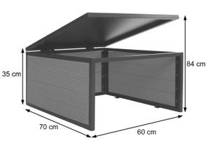 Mähroboter-Garage mit Deckel L45 Braun - Grau - Metall - 60 x 35 x 70 cm