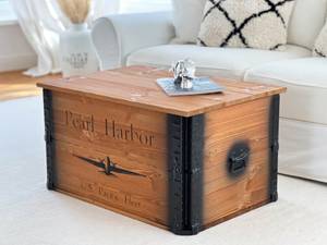 Truhe "Pearl Harbor" Holz Vintage Braun - Massivholz - Holzart/Dekor - 80 x 44 x 55 cm