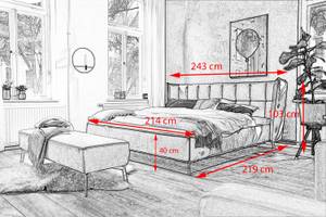 Polsterbett SOFIA Kastanienbraun - Breite: 243 cm