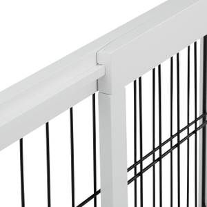 Ausziehbares Absperrgitter in Weiß Schwarz - Weiß - Holzwerkstoff - Metall - 108 x 56 x 32 cm