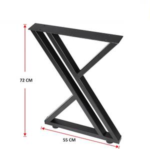 Tischgestell Metall ma77 Schwarz - Metall - 55 x 72 x 3 cm