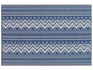 Tapis d'extérieur NAGPUR Bleu - Bleu marine - Blanc