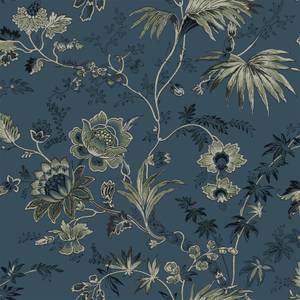 papier peint fleurs vintage 6962 Bleu - Fibres naturelles - Textile - 53 x 1005 x 1005 cm