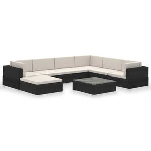 Gartenmöbel Set 296252 (8-teilig) Schwarz - Polyrattan - 74 x 26 x 74 cm