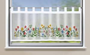 Scheibengardine Bistro Voile Bedruckt Weiß - Textil - 140 x 45 x 1 cm