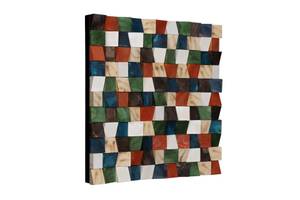 Tableau en bois Mystic Pattern En partie en bois massif - 75 x 75 x 8 cm