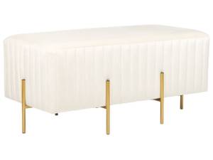 Hocker DAYTON Creme - Gold - Weiß - 93 x 42 cm